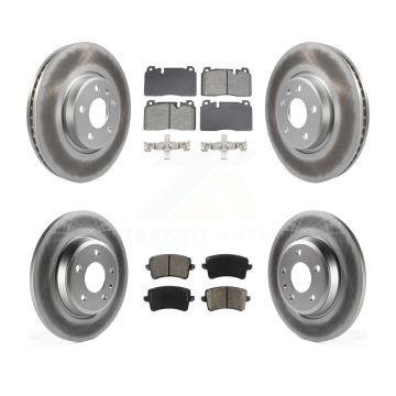 Front Rear Coated Disc Brake Rotors And Semi-Metallic Pads Kit For Audi Q5 KGS-102521