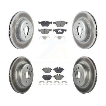 Front Rear Coated Disc Brake Rotors And Semi-Metallic Pads Kit For BMW 528i xDrive KGS-102524