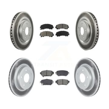 Front Rear Coated Disc Brake Rotors And Semi-Metallic Pads Kit For Nissan Rogue KGS-102525