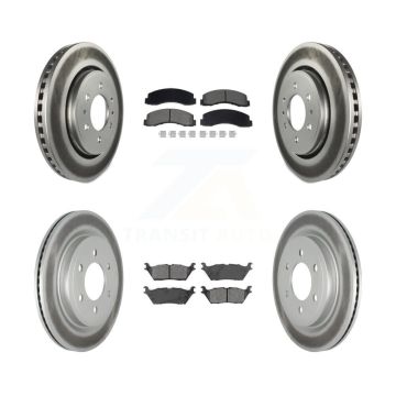 Front Rear Coat Disc Brake Rotors Semi-Metallic Pad Kit For Ford F-150 Expedition Lincoln KGS-102528