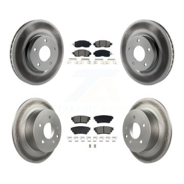 Front Rear Coated Disc Brake Rotors Semi-Metallic Pad Kit For 2019-2020 Nissan Altima AWD KGS-102530