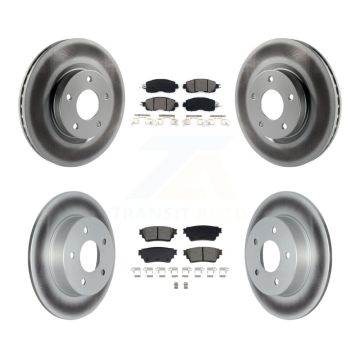 Front Rear Coated Disc Brake Rotors And Semi-Metallic Pads Kit For Nissan Altima KGS-102531