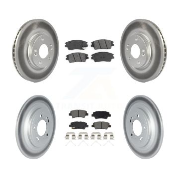 Front Rear Coated Disc Brake Rotors Semi-Metallic Pad Kit For Kia Sportage Hyundai Tucson KGS-102532