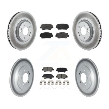 Front Rear Coated Disc Brake Rotors And Semi-Metallic Pads Kit For 2019-2020 Hyundai Nexo KGS-102534