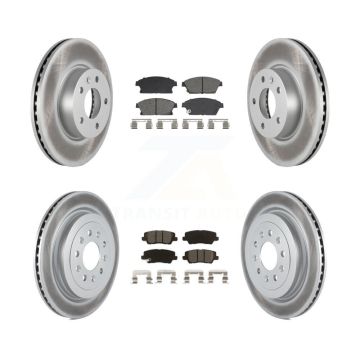 Front Rear Coated Disc Brake Rotors And Semi-Metallic Pads Kit For Cadillac ATS KGS-102538