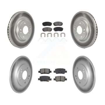Front Rear Coated Disc Brake Rotors And Semi-Metallic Pads Kit For Kia Seltos KGS-102539