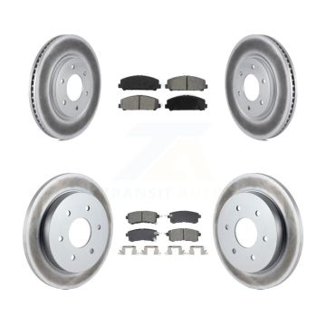 Front Rear Coat Disc Brake Rotor Semi-Metallic Pad Kit For Nissan Armada With Solid KGS-102543