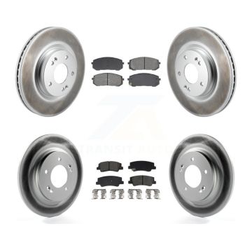 Front Rear Coated Disc Brake Rotors And Semi-Metallic Pads Kit For Hyundai Sonata Kia K5 KGS-102546