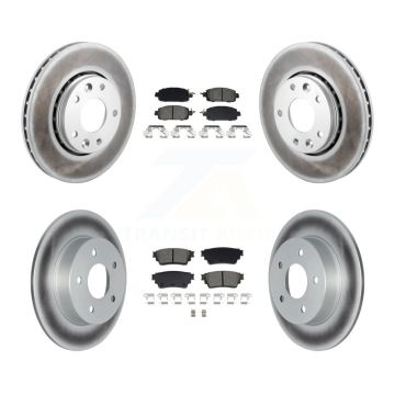 Front Rear Coated Disc Brake Rotors And Semi-Metallic Pads Kit For Nissan Kicks KGS-102548