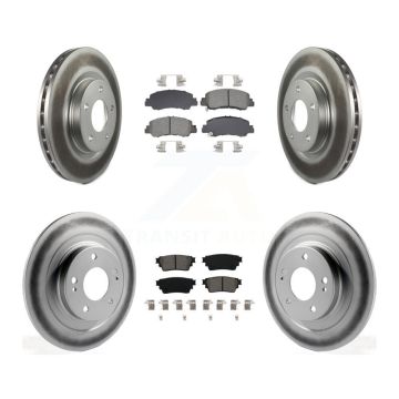 Front Rear Coated Disc Brake Rotor And Semi-Metallic Pad Kit For Mitsubishi Eclipse Cross KGS-102553