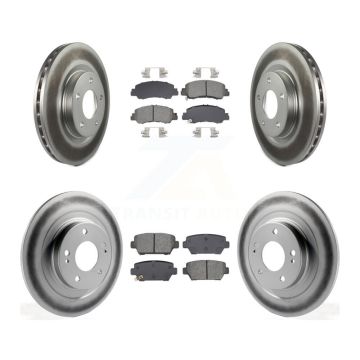 Front Rear Coated Disc Brake Rotor And Semi-Metallic Pad Kit For Mitsubishi Eclipse Cross KGS-102554
