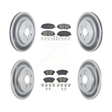 Front Rear Coated Disc Brake Rotors And Semi-Metallic Pads Kit For Toyota Corolla KGS-102555