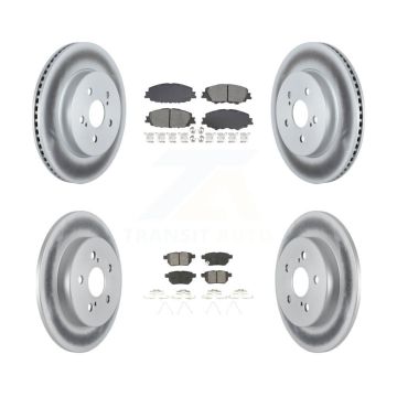 Front Rear Coated Disc Brake Rotor And Semi-Metallic Pad Kit For 2019 Toyota Corolla 2.0L KGS-102556