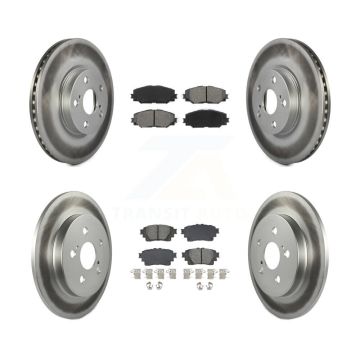 Front Rear Coated Disc Brake Rotor And Semi-Metallic Pad Kit For 2019 Toyota Corolla 1.8L KGS-102557