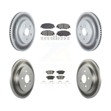 Front Rear Coated Disc Brake Rotor & Semi-Metallic Pad Kit For Toyota Corolla Prius Prime KGS-102558