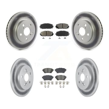 Front Rear Coated Disc Brake Rotors And Semi-Metallic Pads Kit For Toyota Corolla KGS-102559