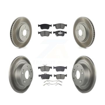 Front Rear Coated Disc Brake Rotors And Semi-Metallic Pads Kit For Honda Accord KGS-102560