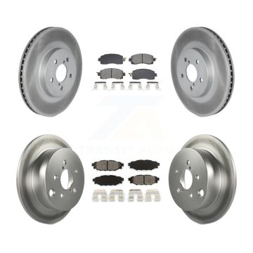 Front Rear Coated Disc Brake Rotor And Semi-Metallic Pad Kit For Subaru Crosstrek Impreza KGS-102562