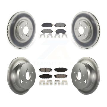 Front Rear Coated Disc Brake Rotors And Semi-Metallic Pads Kit For Subaru Impreza KGS-102563