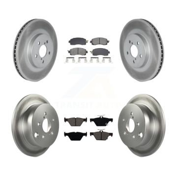 Front Rear Coated Disc Brake Rotors And Semi-Metallic Pads Kit For Subaru Crosstrek KGS-102564
