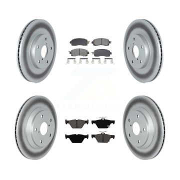 Front Rear Coated Disc Brake Rotors And Semi-Metallic Pads Kit For Subaru Forester KGS-102565