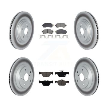 Front Rear Coated Disc Brake Rotors And Semi-Metallic Pads Kit For Subaru Forester KGS-102566