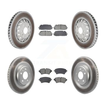 Front Rear Coated Disc Brake Rotor Semi-Metallic Pad Kit For Audi A6 Quattro A7 Sportback KGS-102569