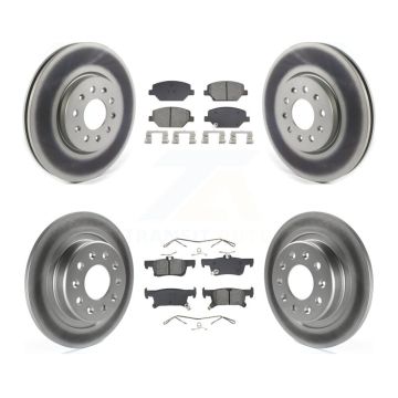 Front Rear Coated Disc Brake Rotors And Semi-Metallic Pads Kit For Buick Envision KGS-102572