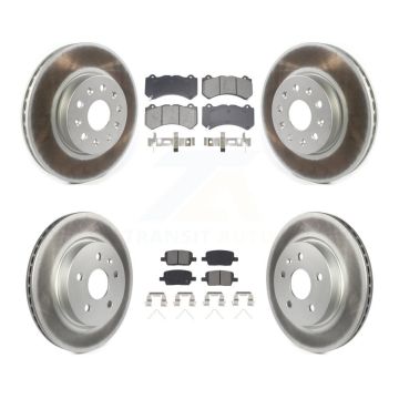 Front Rear Coated Disc Brake Rotors And Semi-Metallic Pads Kit For Chevrolet Camaro LT LS KGS-102573
