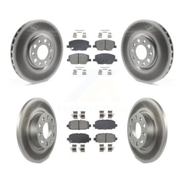 Front Rear Coated Disc Brake Rotors And Semi-Metallic Pads Kit For Jeep Compass KGS-102575