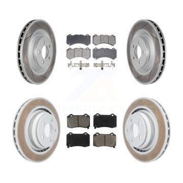 Front Rear Coated Disc Brake Rotor And Semi-Metallic Pad Kit For Dodge Challenger Charger KGS-102580