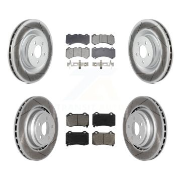 Front Rear Coated Disc Brake Rotor And Semi-Metallic Pad Kit For Dodge Challenger Charger KGS-102581
