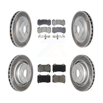 Front Rear Coated Disc Brake Rotor And Semi-Metallic Pad Kit For Dodge Challenger Charger KGS-102582