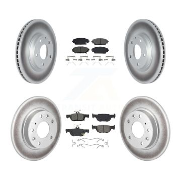 Front Rear Coated Disc Brake Rotors And Semi-Metallic Pads Kit For Mazda CX-30 KGS-102589