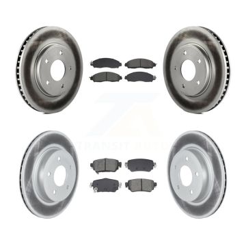 Front Rear Coated Disc Brake Rotors And Semi-Metallic Pads Kit For Nissan LEAF KGS-102598