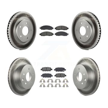 Front Rear Coated Disc Brake Rotors And Semi-Metallic Pads Kit For Nissan LEAF KGS-102600