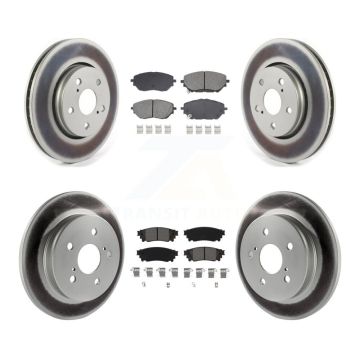 Front Rear Coated Disc Brake Rotors And Semi-Metallic Pads Kit For 2018 Toyota C-HR KGS-102601