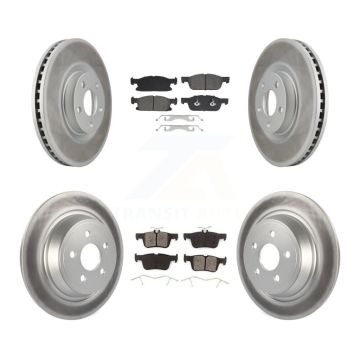 Front Rear Coated Disc Brake Rotors And Semi-Metallic Pads Kit For Lincoln Continental KGS-102603