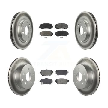Front Rear Coated Disc Brake Rotors & Semi-Metallic Pad Kit For 2019 Nissan Rogue Sport S KGS-102604