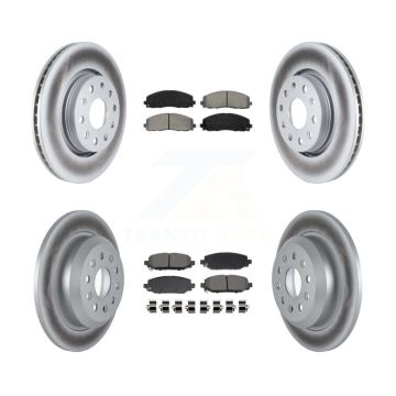 Front Rear Coated Brake Rotor & Semi-Metallic Pad Kit For 2018-2020 Jeep Wrangler Rubicon KGS-102621