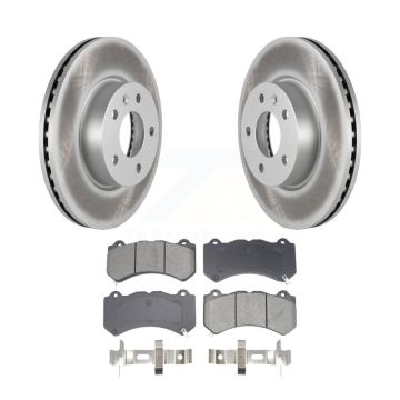 Front Coated Disc Brake Rotors And Semi-Metallic Pads Kit For 2017 Cadillac ATS V KGS-102635