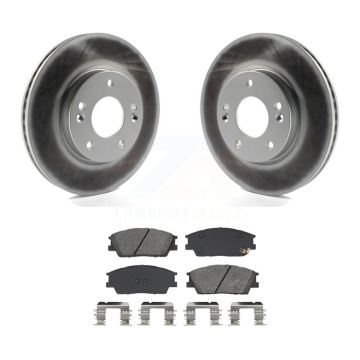 Front Coated Disc Brake Rotors And Semi-Metallic Pads Kit For Hyundai Venue Kia Soul KGS-102645