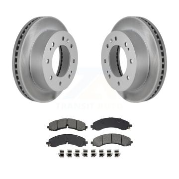 Front Coated Brake Rotor Semi-Metallic Pad Kit For GMC Chevrolet Sierra 2500 HD Silverado KGS-102646