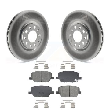 Front Coated Disc Brake Rotor & Semi-Metallic Pad Kit For Jeep Compass Renegade Fiat 500X KGS-102660