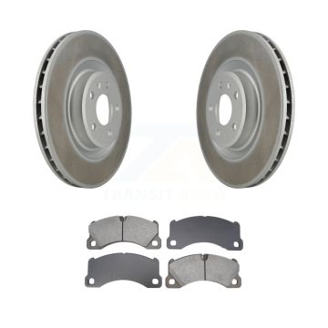 Front Coated Disc Brake Rotors And Semi-Metallic Pads Kit For 2017 Porsche Macan Base KGS-102669