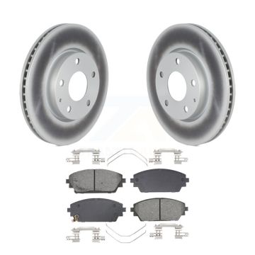 Front Coated Disc Brake Rotors And Semi-Metallic Pads Kit For Mazda 3 Sport FWD KGS-102674
