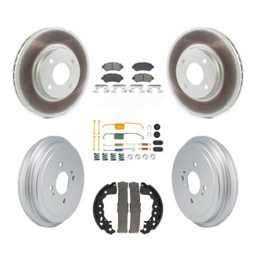 Front Rear Coat Disc Brake Rotors Semi-Metallic Pad Drum Kit (7Pc) For Nissan Kicks Versa KGS-102739