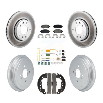 Front Rear Coated Disc Brake Rotors Semi-Metallic Pad And Drum Kit (7Pc) For Nissan Kicks KGS-102740
