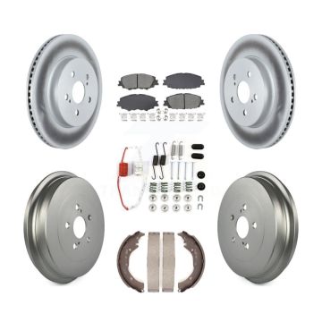 Front Rear Coat Brake Rotor Semi-Metallic Pad Drum Kit (7Pc) For 2019 Toyota Corolla 2.0L KGS-102743