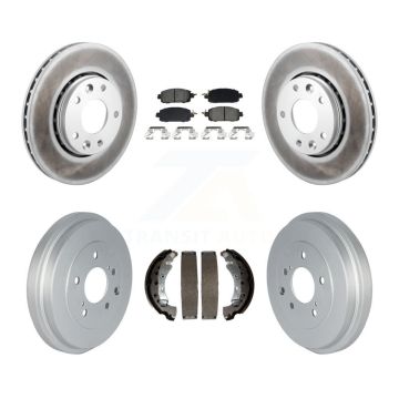 Front Rear Coated Disc Brake Rotor Semi-Metallic Pad Drum Kit For 2020-2022 Nissan Sentra KGS-102745